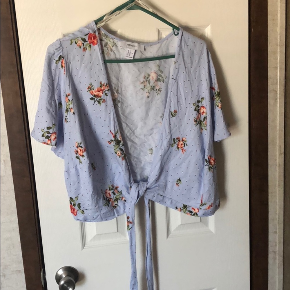 Floral wrap top